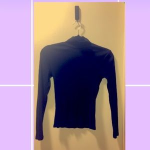 Fitted Black Long Sleeve Top